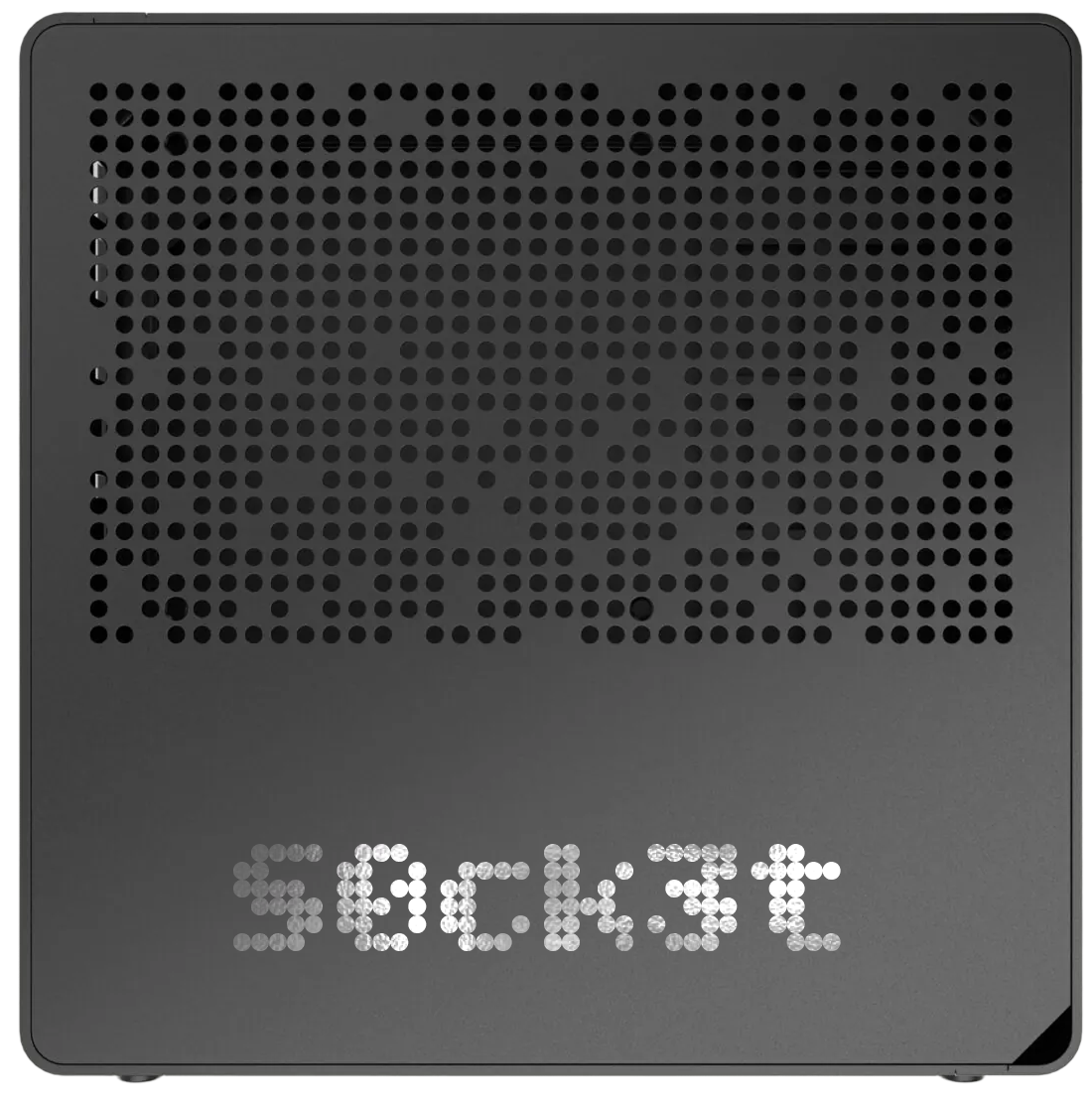SØCK3T-1U appliance — front face with dot-matrix status display
